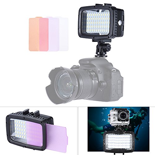 Andoer Dauerlicht Set Ultra Bright 1800LM 3 Modi Wasserdicht Unterwasse 60 LED Tauchausfüllleuchte Video Studio Fotolampe für GoPro Hero Xiaomi Yi SJCAM Action Cam für DSLR Kamera mit Hot Shoe Mount von Andoer