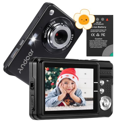 Andoer Digitalkamera, 18M 720P HD Kamera Digital Video Camcorder mit 2 Stück Akkus 8X Digital Zoom Anti-Shake 2,7 Zoll LCD Kamera für Erwachsene/Senioren/Kinder/Teens von Andoer