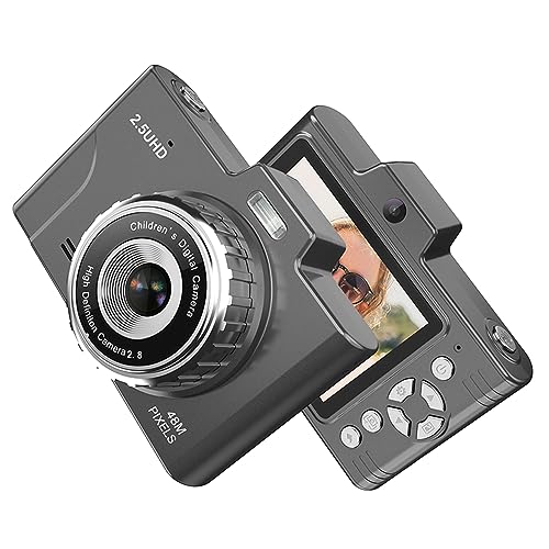 Andoer Digitalkamera,1080P 48MP Fotokamera Kompaktkamera Tragbare 2,8 Zoll Vlogging Kamera mit 8X Digitalzoom, Geschenk für Jungen, Mädchen, Kinder, Erwachsene, Teenager, Studenten, Schwarz von Andoer