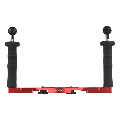 Andoer Dual-Griff-Kamera-Stabilisator, Tauchplattform, Aluminiumlegierung, Verstellbar, Tauchergehäuse-Halterung, GoPro, Canon, Sony, Nikon, DSLR-Kamera, Rot, Hand mount Andoer Dual-Griff-Kamera-Stabilisator, Tauchplattform, Aluminiumlegierung, Verstellbar, Tauchergehäuse-Halterung, GoPro, Canon, Sony, Nikon, DSLR-Kamera, Rot, Hand mount von Andoer