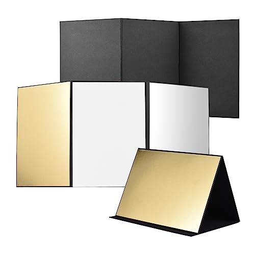 Andoer Fotografie-Reflektor-Karton, 3 in 1 Lichtreflektor Licht Faltbare Licht Diffusor Board Lichtreflektor Karton für Produktfotografie Videoaufnahmen Beleuchtung, Silber Weiß und Gold von Andoer