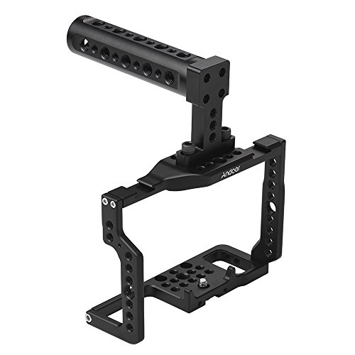 Andoer G85 Aluminium Legierung Kamera K?fig mit Vielen 1/4 Zoll und 3/8in Befestigungsl?Cher 2 Cold Shoe Stecknuss f¨¹r G85/G80 ILDC Kamera an Mount Mikrofon Monitor Video Light stativ von Andoer