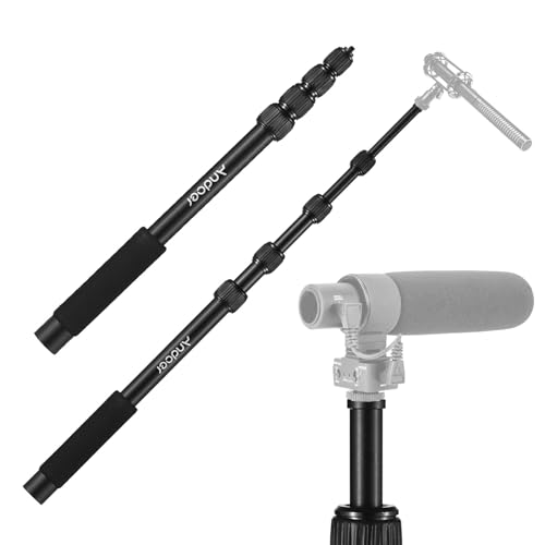 Andoer Handheld Microphone Boom Arm 4-Section Ausziehbare Aluminiumlegierung Galgenstange 1/4 Zoll Schraube & Gewinde mit Schaumstoffgriff Drehverschlüsse 45 cm - 155 cm, 2 kg Tragkraft von Andoer