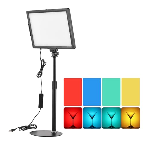 Andoer LED-Videoleuchte, 15W LED Video Licht 3000K–6500K dimmbar LED Dauerlicht mit Lichtstativ, Stromversorgung über USB, für Live-Streaming, Videoaufzeichnung, Online-Meetings, Unterricht, Gaming von Andoer