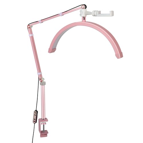 Andoer LED Videoleuchte, Halbmondförmiges Fülllicht 3000K-6000K dimmbar mit C-Klemme, Tischmontage Lichtständer für Schönheitssalon, Make-up, Live-Streaming, Nachttischlampe Andoer LED Videoleuchte, Halbmondförmiges Fülllicht 3000K-6000K dimmbar mit C-Klemme, Tischmontage Lichtständer für Schönheitssalon, Make-up, Live-Streaming, Nachttischlampe von Andoer