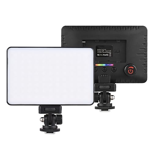 Andoer LED Videoleuchte Panel, Dimmbare 196 LED Kamera Video Licht 2500K–9000K, Streaming Videolicht mit 1/4" Blitzschuhhalterung, 1/4" Gewindeloch der NP-F-Serie für YouTube TikTok Zoom Fotografie von Andoer