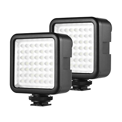 Andoer LED Videoleuchte Video Licht Kameralicht, 49 led Mini-Interlock-Kamera, LED-Panel-Licht, Dimmbare Camcorder Video-Beleuchtung mit Shoe Mount Adapter für Canon Nikon Sony A7 DSLR (49 Led * 2pcs) von Andoer