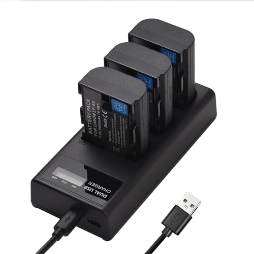 Andoer LP-E6 Ersatzakku und Ladegerät Set, 3-Slot-Ladegerät + 3 Stück LP-E6-Akkus 2650 mAh kompatibel mit Canon EOS 5D Mark II III IV/5DS/5DS R/6D/6D Mark II/7D/ 7D Mark II/60D/70D/80D/90D Andoer LP-E6 Ersatzakku und Ladegerät Set, 3-Slot-Ladegerät + 3 Stück LP-E6-Akkus 2650 mAh kompatibel mit Canon EOS 5D Mark II III IV/5DS/5DS R/6D/6D Mark II/7D/ 7D Mark II/60D/70D/80D/90D von Andoer