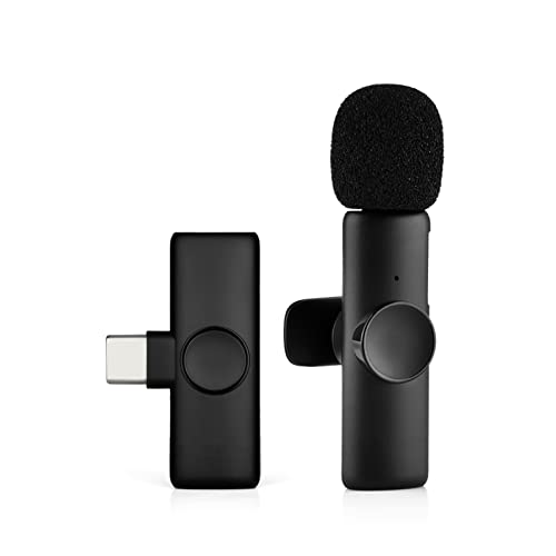 Andoer Lavalier Mikrofon für Smartphone, 2,4GHz Funkmikrofon Ansteckmikrofon Kabellos 20 m Übertragungsreichweite Plug-and-Play Klein Wireless Microphone für YouTube TikTok Facebook, One-Trigger-One von Andoer