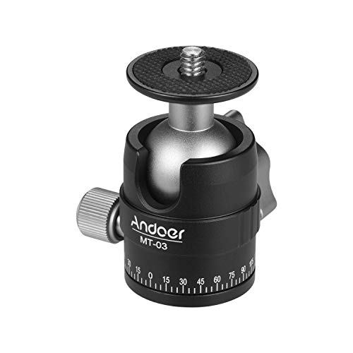 Andoer MT-03 Mini Kugelkopf DSLR ILDC Kamera Stativ Monopd Schnellkupplung Kugel aus Aluminiumlegierung mit U-Schlitz Max. Tragfähigkeit Fotografiezubehör 5KG / 11LB Andoer MT-03 Mini Kugelkopf DSLR ILDC Kamera Stativ Monopd Schnellkupplung Kugel aus Aluminiumlegierung mit U-Schlitz Max. Tragfähigkeit Fotografiezubehör 5KG / 11LB von Andoer