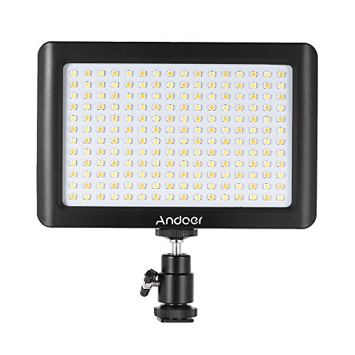 Andoer Mini LED Licht 192pcs Beads Studio Video Fotografie Dimmbar Tragbar Panel Lampe 3200K / 6000K für Canon Nikon DSLR Kamera DV Camcorder von Andoer