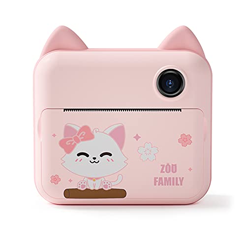 Andoer P1 Kinderkamera, Sofortbildkamera Fotodrucker Kinder mit 2 Rollen Druckpapier, 32GB SD-Karte, Unterstützung WiFi Übertragung Anwendbar auf selbstklebendes Fotopapier, Geschenk für Kinder(Rosa) von Andoer