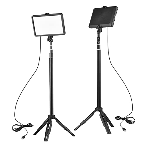 Andoer RGB-Videolicht-Kit, USB LED Videoleuchte 3200K-5600K mit Verstellbarem Stativ für YouTube, Fotografie, Videofotografie Videokonferenzbeleuchtung von Andoer