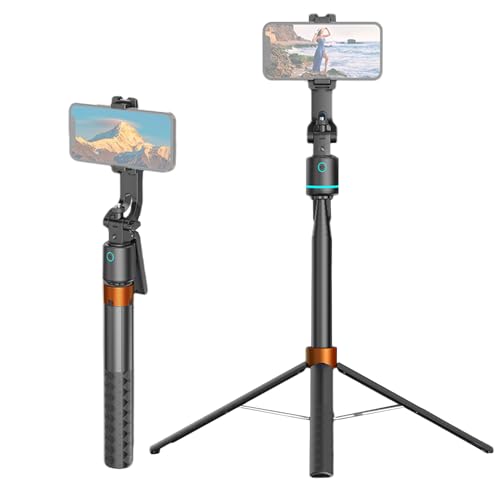 Andoer Selfie Stick Stativ 180 cm, Handy Stativ mit automatischer Gesichtsverfolgung, 360° drehbar Handyhalter Gestensteuerung mit 1/4-Zoll-Schraube, Fernauslöser für Vlog, Selfie, Live-Streaming von Andoer