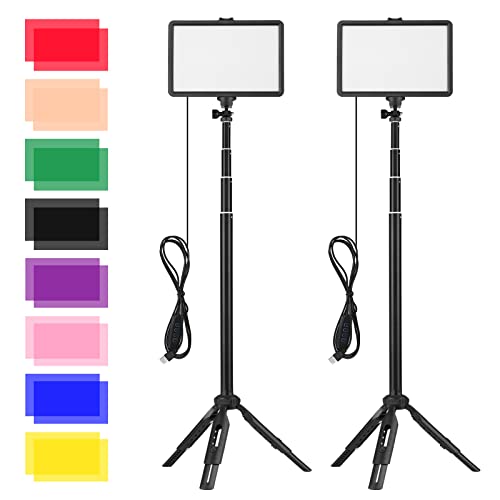 Andoer USB-LED-Videolicht-Kit, 2 LED Videoleuchte 3200K-5600K dimmbar mit 2 * ausziehbares Stativ, 16 * Farbfilter für Live-Streaming-Videoaufzeichnung Online-Meeting-Unterricht Andoer USB-LED-Videolicht-Kit, 2 LED Videoleuchte 3200K-5600K dimmbar mit 2 * ausziehbares Stativ, 16 * Farbfilter für Live-Streaming-Videoaufzeichnung Online-Meeting-Unterricht von Andoer