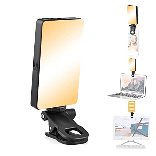 Selfie Licht mit Klammer & Telefonhalter, Andoer W140 LED-Videoleuchte, Handy Licht Dimmbar 2500K-6500K für Handy/Tablet/Laptop, TikTok Live Streaming Licht von Andoer