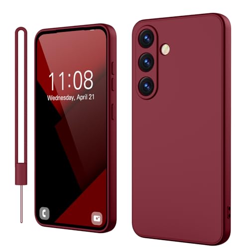 Andwing für Samsung Galaxy S25 Hülle, Silicone Handyhülle für Samsung S25 5G mit Kratzfestem Mikrofaserfutter Kameraschutz, Rundumschutz Schutzhülle Hülle für Samsung Galaxy S25 Tiefrot Andwing für Samsung Galaxy S25 Hülle, Silicone Handyhülle für Samsung S25 5G mit Kratzfestem Mikrofaserfutter Kameraschutz, Rundumschutz Schutzhülle Hülle für Samsung Galaxy S25 Tiefrot von Andwing