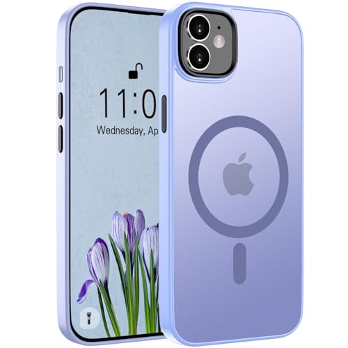 Andwing für iPhone 11 Hülle Magnetisch [Kompatibel mit MagSafe] Matt Anti-Fingerprint Schutzhülle – Stoßfest Militärstandard (MIL-STD-810G), Ultradünn & rutschfest für iPhone 11-Hellviolett von Andwing