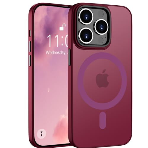 Andwing für iPhone 11 Pro Hülle Magnetisch [Kompatibel mit MagSafe] Matt Anti-Fingerprint Schutzhülle – Stoßfest Militärstandard (MIL-STD-810G), Ultradünn & rutschfest für iPhone 11 Pro-Lilarot von Andwing