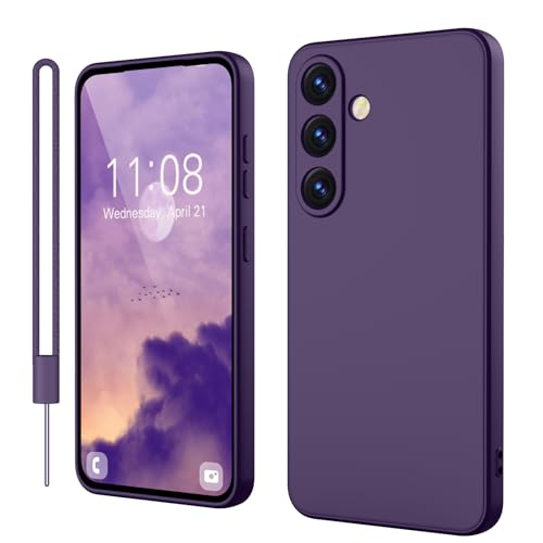 Andwing für Samsung Galaxy S25 Hülle, Silicone Handyhülle mit Kratzfestem Mikrofaserfutter, Kameraschutz, Rundumschutz Schutzhülle für Samsung Galaxy S25 in Tiefes Lila von Andwing