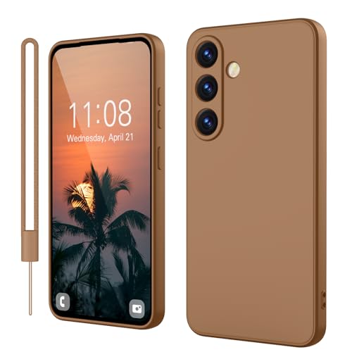 Andwing für Samsung Galaxy S25 Plus Hülle, Silicone Handyhülle für Samsung S25 Plus 5G Kratzfestem Mikrofaserfutter Kameraschutz, Rundumschutz Schutzhülle Hülle für Samsung S25 Plus Braun von Andwing