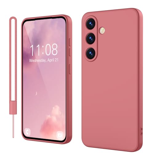 Andwing für Samsung Galaxy S25 Plus Hülle, Silicone Handyhülle für Samsung S25 Plus 5G Kratzfestem Mikrofaserfutter Kameraschutz, Rundumschutz Schutzhülle Hülle für Samsung S25 Plus Hellrot von Andwing