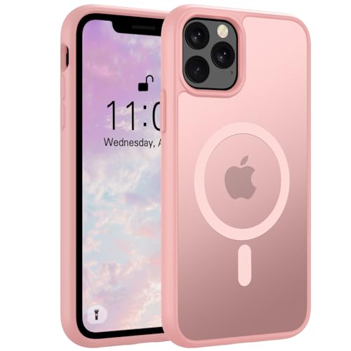 Andwing für iPhone 11 Pro Hülle Magnetisch [Kompatibel mit MagSafe] Matt Anti-Fingerprint Schutzhülle – Stoßfest Militärstandard (MIL-STD-810G), Ultradünn & rutschfest für iPhone 11 Pro-Rosa von Andwing