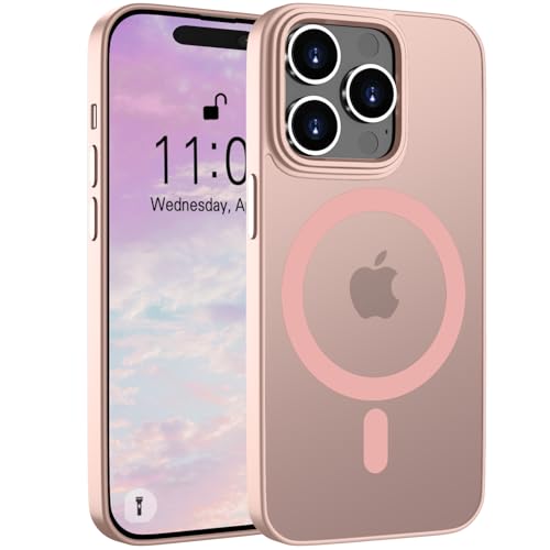 Andwing Magnetische Hülle für iPhone 14 Pro - Stoßfester Schutz, Transluzente Matt Outdoor Rundum Schutzhülle für MagSafe - Rosa Andwing Magnetische Hülle für iPhone 14 Pro - Stoßfester Schutz, Transluzente Matt Outdoor Rundum Schutzhülle für MagSafe - Rosa von Andwing