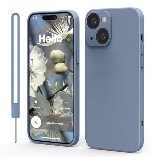Andwing für iPhone 15 Hülle [Rot] – Premium Silikon-Hülle mit Rundumschutz, Kratzfester Mikrofaser-Innenfutter & Kameralensenschutz-Grau von Andwing