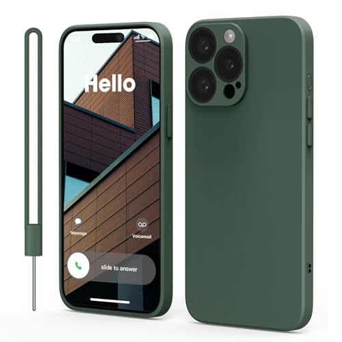 Andwing für iPhone 15 Pro Max Hülle [Rot] – Premium Silikon-Hülle mit Rundumschutz, Kratzfester Mikrofaser-Innenfutter & Kameralensenschutz-Grün von Andwing