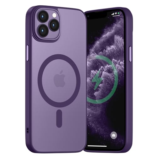 Andwing für iPhone 11 Pro Hülle Magnetisch [Kompatibel mit MagSafe] Matt Anti-Fingerprint Schutzhülle – Stoßfest Militärstandard (MIL-STD-810G), Ultradünn & rutschfest für iPhone 11 Pro-Dunkelviolett von Andwing