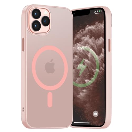 Andwing für iPhone 11 Pro Hülle Magnetisch [Kompatibel mit MagSafe] Matt Anti-Fingerprint Schutzhülle – Stoßfest Militärstandard (MIL-STD-810G), Ultradünn & rutschfest für iPhone 11 Pro-Rosa von Andwing