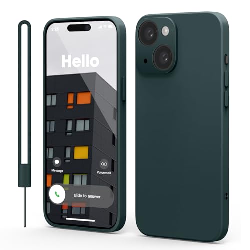 Andwing für iPhone 15 Hülle [Rot] – Premium Silikon-Hülle mit Rundumschutz, Kratzfester Mikrofaser-Innenfutter & Kameralensenschutz-Nachtgrün von Andwing