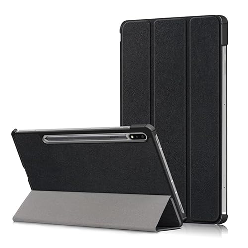 Schlanke Schutzhülle für Samsung Galaxy Tab S7 Plus 2020 12,4 Zoll mit S-Stifthalter, ultradünn, leicht, dreifach faltbar, Standabdeckung, automatische Wake/Sleep-Funktion, Schwarz Schlanke Schutzhülle für Samsung Galaxy Tab S7 Plus 2020 12,4 Zoll mit S-Stifthalter, ultradünn, leicht, dreifach faltbar, Standabdeckung, automatische Wake/Sleep-Funktion, Schwarz von Andy Case1
