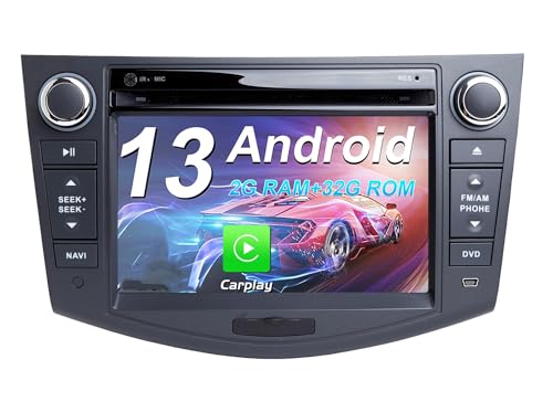 Autoradio für Toyota RAV4 2006-2012 Con carplay Android 13, RAV4 2006-2012 2DIN DVD Stereo 7 inch 4-Core 32 Go ROM 2 Go sostegno AutoLink/NAVI/GPS/WiFi/BT/Radio/TPMS/FM/USB/DAB/ von AneQu