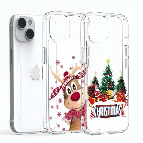 2 Stück Handyhülle kompatibel mit iPhone 15 Hülle Silikon für Weihnachten, MoEvn Weiche Transparent Dünn Stoßfeste Christmas Case Kratzfeste Schutzhülle kompatibel mit iPhone 15, Weihnachtsbaum + Elch 2 Stück Handyhülle kompatibel mit iPhone 15 Hülle Silikon für Weihnachten, MoEvn Weiche Transparent Dünn Stoßfeste Christmas Case Kratzfeste Schutzhülle kompatibel mit iPhone 15, Weihnachtsbaum + Elch von Anfire