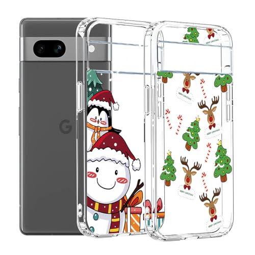Anfire 2 Stück Handyhülle kompatibel mit Google Pixel 7A Hülle Silikon mit Weihnachtselemente, MoEvn Weiche Transparent Stoßfeste Christmas Case Kratzfeste Schutzhülle für Pixel 7A, Elch + Schneemann Anfire 2 Stück Handyhülle kompatibel mit Google Pixel 7A Hülle Silikon mit Weihnachtselemente, MoEvn Weiche Transparent Stoßfeste Christmas Case Kratzfeste Schutzhülle für Pixel 7A, Elch + Schneemann von Anfire