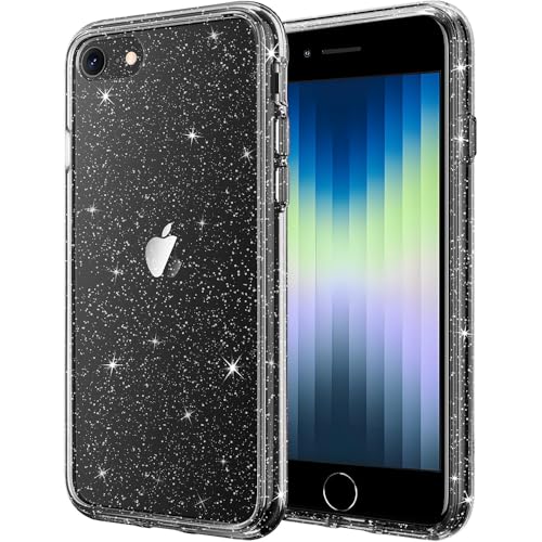 Anfire Handyhülle für iPhone SE 2022/2020/iPhone 8 Hülle Glitzer,Bling Glitter TPU Silikon Slim Case für Mädchen,Kameraschutz Stoßfest Transparent Schutzhülle für iPhone 8 Case,Durchsichtig Anfire Handyhülle für iPhone SE 2022/2020/iPhone 8 Hülle Glitzer,Bling Glitter TPU Silikon Slim Case für Mädchen,Kameraschutz Stoßfest Transparent Schutzhülle für iPhone 8 Case,Durchsichtig von Anfire