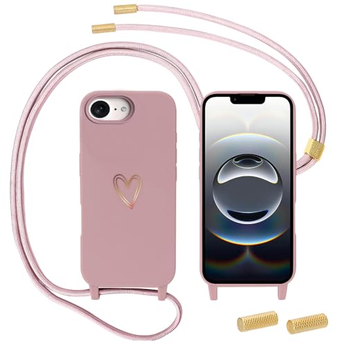 Anfire Handykette kompatibel mit iPhone 16e/iPhone SE 2025 Hülle mit Band, MoEvn Handyhülle mit Kordel für zum Umhängen Herz Muster Silikon Case Stoßfeste Schutzhülle mit Abnehmbar Kette, Rosa Anfire Handykette kompatibel mit iPhone 16e/iPhone SE 2025 Hülle mit Band, MoEvn Handyhülle mit Kordel für zum Umhängen Herz Muster Silikon Case Stoßfeste Schutzhülle mit Abnehmbar Kette, Rosa von Anfire