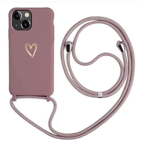 Handykette kompatibel mit iPhone 13 Hülle mit Band, MoEvn Liebesherz Muster Silikon Necklace Handyhülle mit Verstellbar Abnehmbar Kordel zum Umhängen Stossfest Schutzhülle für iPhone 13 6.1", Pink Handykette kompatibel mit iPhone 13 Hülle mit Band, MoEvn Liebesherz Muster Silikon Necklace Handyhülle mit Verstellbar Abnehmbar Kordel zum Umhängen Stossfest Schutzhülle für iPhone 13 6.1", Pink von Anfire