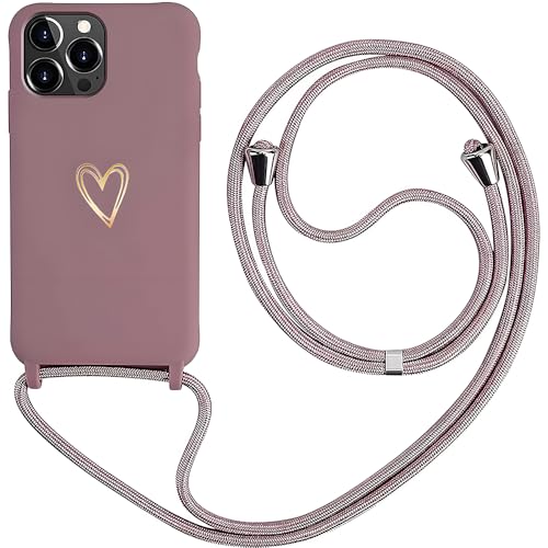 Handykette kompatibel mit iPhone 15 Pro Hülle mit Band, MoEvn Liebesherz Silikon Necklace Handyhülle mit Verstellbar Abnehmbar Kordel zum Umhängen Stossfest Schutzhülle für iPhone 15 Pro 6.1", Pink Handykette kompatibel mit iPhone 15 Pro Hülle mit Band, MoEvn Liebesherz Silikon Necklace Handyhülle mit Verstellbar Abnehmbar Kordel zum Umhängen Stossfest Schutzhülle für iPhone 15 Pro 6.1", Pink von Anfire