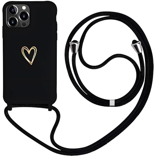 Handykette kompatibel mit iPhone 15 Pro Max Hülle mit Band, MoEvn Liebesherz Silikon Necklace Handyhülle mit Abnehmbar Kordel zum Umhängen Stossfest Schutzhülle für iPhone 15 Pro Max 6.7", Schwarz Handykette kompatibel mit iPhone 15 Pro Max Hülle mit Band, MoEvn Liebesherz Silikon Necklace Handyhülle mit Abnehmbar Kordel zum Umhängen Stossfest Schutzhülle für iPhone 15 Pro Max 6.7", Schwarz von Anfire