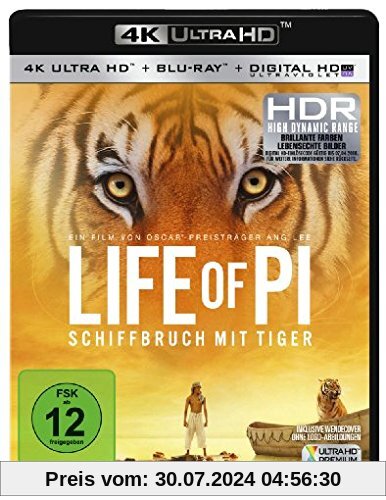 Life of Pi - Schiffbruch mit Tiger  (+ 4K Ultra HD-Bluray) [Blu-ray] von Ang Lee