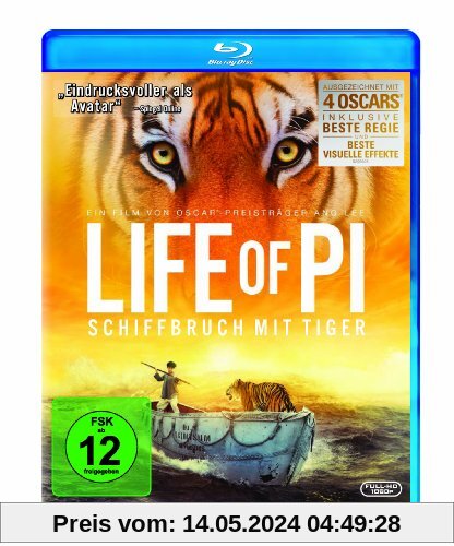 Life of Pi - Schiffbruch mit Tiger [Blu-ray] von Ang Lee