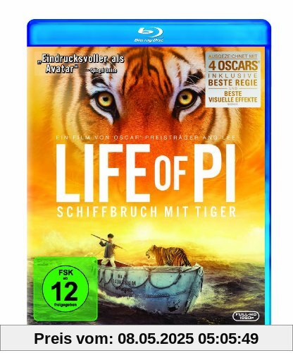 Life of Pi - Schiffbruch mit Tiger [Blu-ray] von Ang Lee