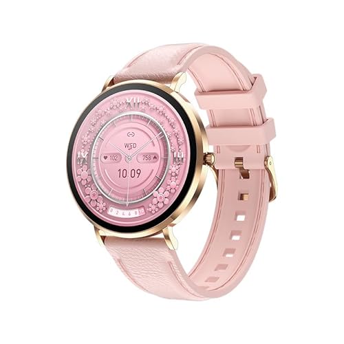 AngLink Bestelectronic Amory 5 Smartwatch Damen,mit Pulsmesser, Schrittzähler & Schlafmonitor – Elegante Fitnessuhr mit Touchscreen & Benachrichtigungen – Kompatibel mit Android & iOS (Gelb) von AngLink