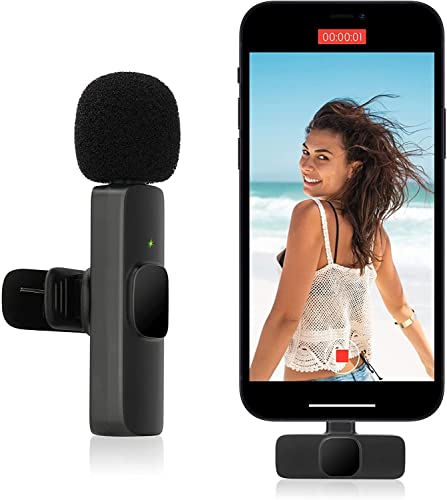 AngLink Mikrofon Handy für USB C – Wireless Lavalier Microphone Ansteckmikrofon Kabellos mit Clip für Externes Aufnahme Vlog YouTube Facebook Live Stream TikTok Videoaufzeichnung von AngLink