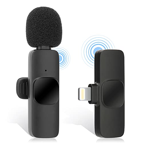AngLink Mikrofon Handy für iPhone – 2.4G Wireless Lavalier Microphone Ansteckmikrofon Kabellos mit Clip für Externes Aufnahme Vlog YouTube Facebook Live Stream TikTok Videoaufzeichnung von AngLink