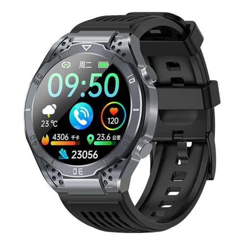 AngLink Stahl Gear stahlgear Appolo - EKG Smartwatch wasserdichte Herren GPS Smartwatch mit Herzfrequenzmesser, Schrittzähler, Höhenmesser Kompass Ideal für iOS/Android (Grau) von AngLink