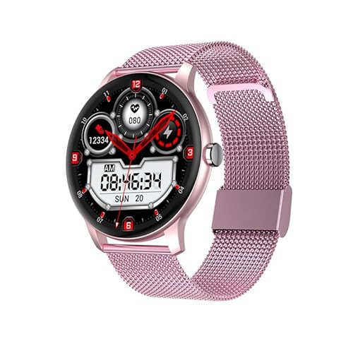 AngLink Stahl Gear stahlgear Zeus - Smartwatch – 1,3" TouchscreenFitnessuhr mit Herzfrequenzmesser, Schrittzähler, Anrufanzeige & IP68 Wasserschutz – Kompatibel mit Android & iOS (Rosa-B) von AngLink